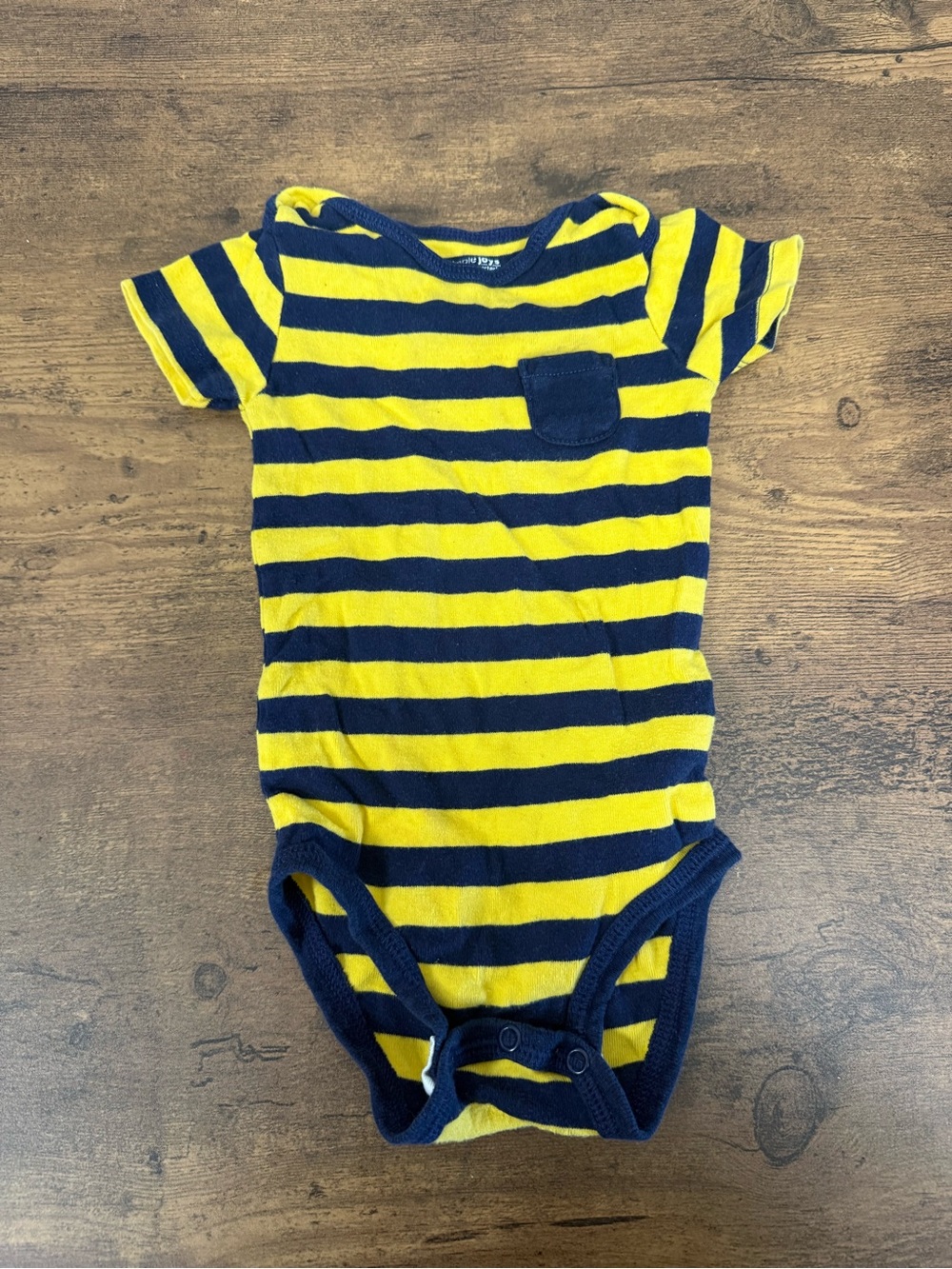 ⭐️5 for $20⭐️Striped Yellow & Navy Baby One-Piece Bodysuit 12M